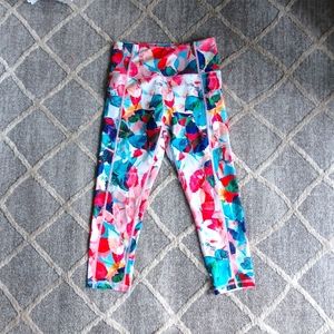 Zyia Active watercolor floral cropped leggings size 4